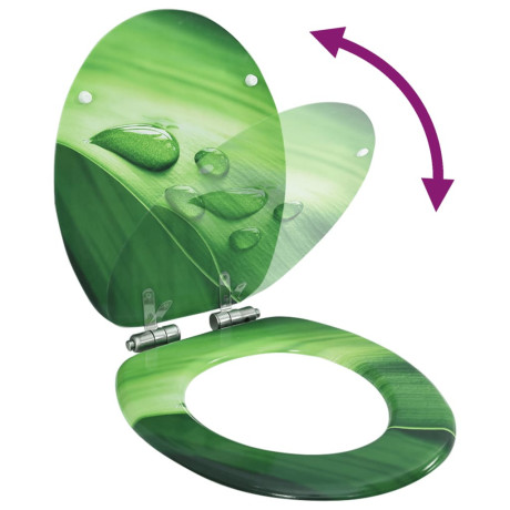 vidaXL Toiletbril met soft-close deksel waterdruppel MDF groen afbeelding2 - 1