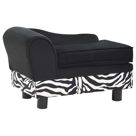 vidaXL Hondenbank 57x34x36 cm pluche zwart afbeelding2 - 1