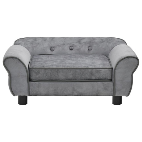 vidaXL Hondenbank 72x45x30 cm pluche grijs afbeelding2 - 1