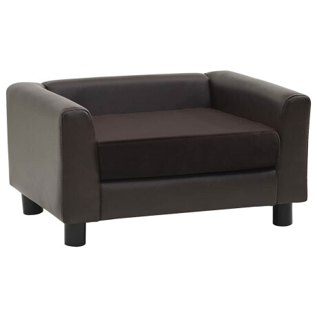 vidaXL Hondenbank 60x43x30 cm pluche en kunstleer bruin afbeelding2 - 1