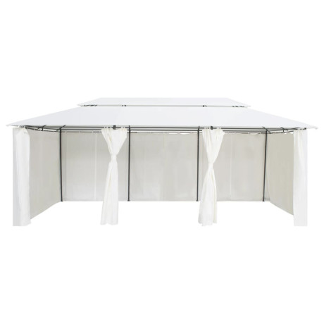 vidaXL Prieel met gordijnen 180g/m² 600x298x270 cm wit afbeelding2 - 1