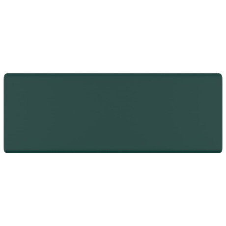 vidaXL Wastafel met overloop vierkant 41x41cm keramiek mat donkergroen afbeelding2 - 1