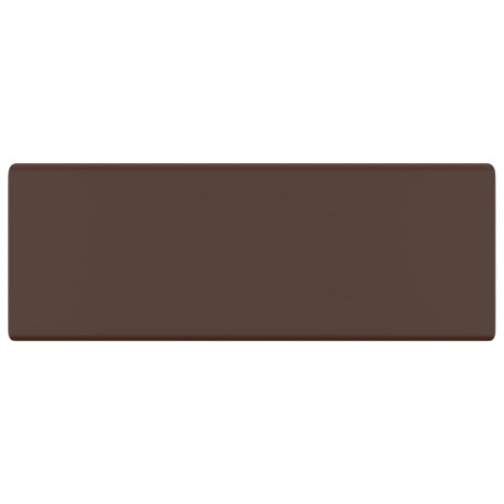 vidaXL Wastafel met overloop vierkant 41x41cm keramiek mat donkerbruin afbeelding2 - 1