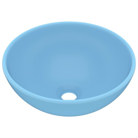 vidaXL Wastafel rond 32,5x14 cm keramiek mat lichtblauw afbeelding2 - 1