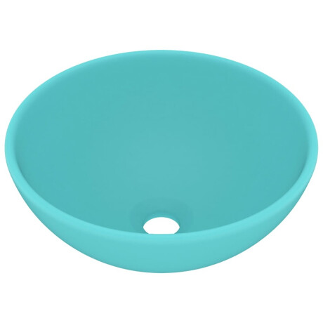 vidaXL Wastafel rond 32,5x14 cm keramiek mat lichtgroen afbeelding2 - 1