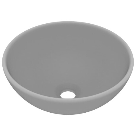 vidaXL Wastafel rond 32,5x14 cm keramiek mat lichtgrijs afbeelding2 - 1