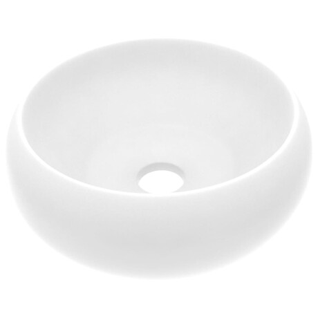 vidaXL Wastafel rond 40x15 cm keramiek matwit afbeelding2 - 1