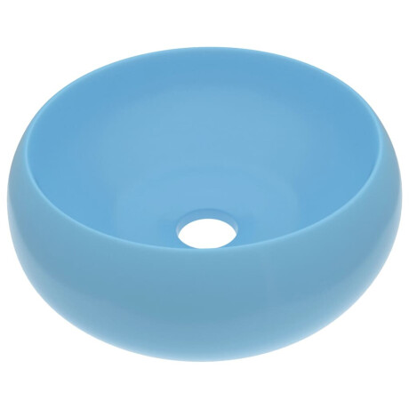 vidaXL Wastafel rond 40x15 cm keramiek mat lichtblauw afbeelding2 - 1