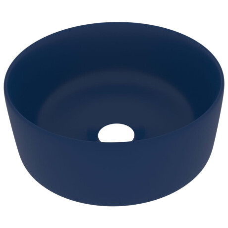 vidaXL Wastafel rond 40x15 cm keramiek mat donkerblauw afbeelding2 - 1