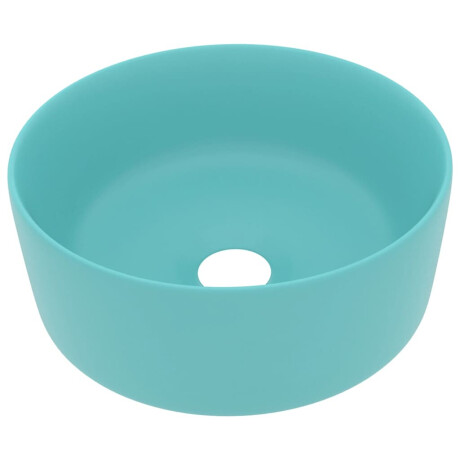 vidaXL Wastafel rond 40x15 cm keramiek mat lichtgroen afbeelding2 - 1