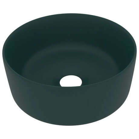vidaXL Wastafel rond 40x15 cm keramiek mat donkergroen afbeelding2 - 1