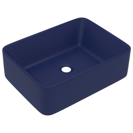 vidaXL Wastafel 41x30x12 cm keramiek mat donkerblauw afbeelding2 - 1