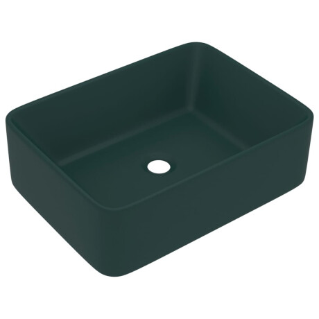 vidaXL Wastafel 41x30x12 cm keramiek mat donkergroen afbeelding2 - 1
