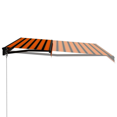 vidaXL Luifel handmatig uittrekbaar 400x300 cm oranje en bruin afbeelding2 - 1