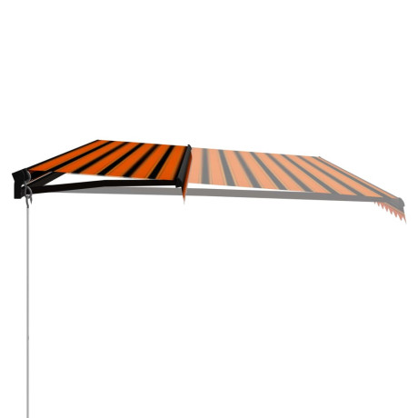 vidaXL Luifel handmatig uittrekbaar 600x300 cm oranje en bruin afbeelding2 - 1