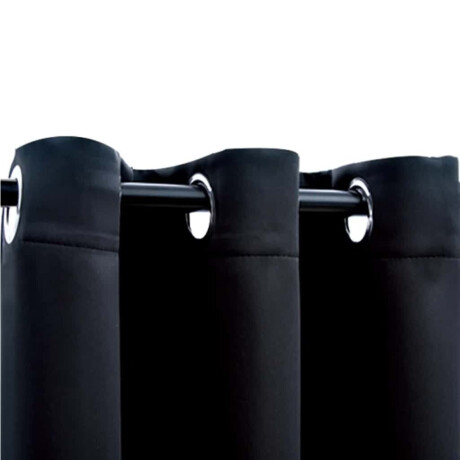 vidaXL Verduisteringsgordijnen met ringen 2 stuks zwart 97x213 cm stof afbeelding2 - 1