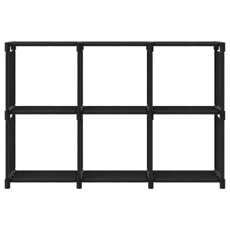 vidaXL Kast met 6 vakken 103x30x72,5 cm stof zwart afbeelding2 - 1