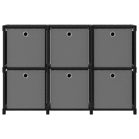 vidaXL Kast met 6 vakken met boxen 103x30x72,5 cm stof zwart afbeelding2 - 1