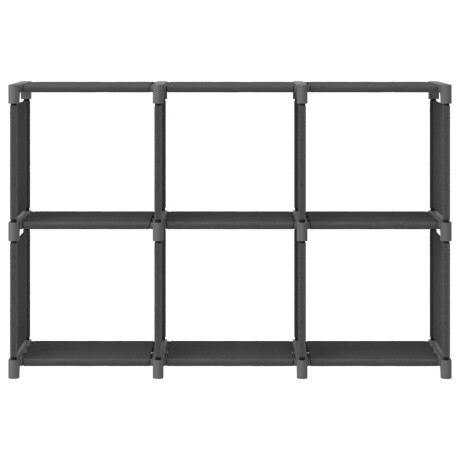 vidaXL Kast met 6 vakken 103x30x72,5 cm stof grijs afbeelding2 - 1