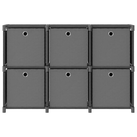 vidaXL Kast met 6 vakken met boxen 103x30x72,5 cm stof grijs afbeelding2 - 1