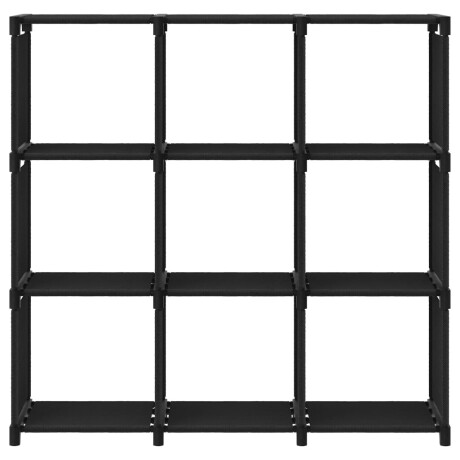 vidaXL Kast met 9 vakken 103x30x107,5 cm stof zwart afbeelding2 - 1
