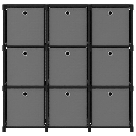 vidaXL Kast met 9 vakken met boxen 103x30x107,5 cm stof zwart afbeelding2 - 1