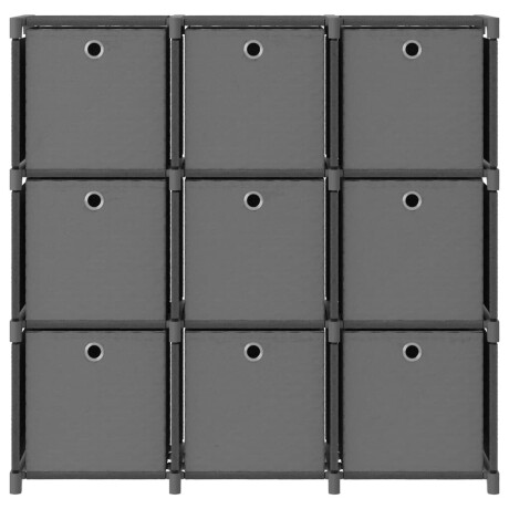 vidaXL Kast met 9 vakken met boxen 103x30x107,5 cm stof grijs afbeelding2 - 1