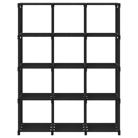 vidaXL Kast met 12 vakken 103x30x141 cm stof zwart afbeelding2 - 1
