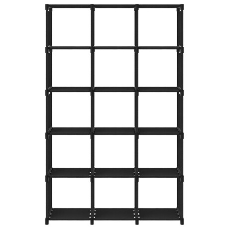 vidaXL Kast met 15 vakken 103x30x175,5 cm stof zwart afbeelding2 - 1