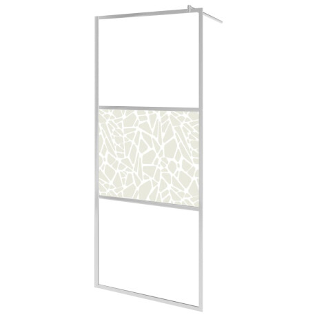 vidaXL Inloopdouchewand met stenenmotief 80x195 cm ESG-glas afbeelding2 - 1
