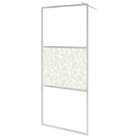 vidaXL Inloopdouchewand met stenenmotief 90x195 cm ESG-glas afbeelding2 - 1