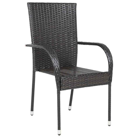 vidaXL Tuinstoelen stapelbaar 4 st poly rattan bruin afbeelding2 - 1
