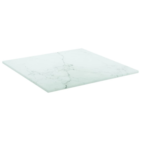 vidaXL Tafelblad 30x30 cm 6 mm gehard glas met marmeren design wit afbeelding2 - 1