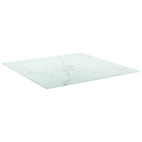 vidaXL Tafelblad 60x60 cm 6 mm gehard glas met marmeren design wit afbeelding2 - 1