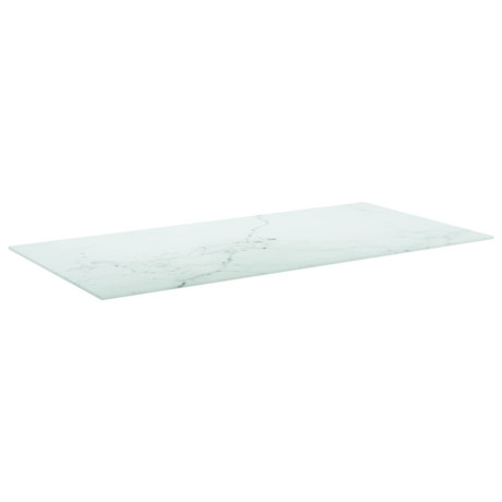 vidaXL Tafelblad 100x50 cm 6 mm gehard glas met marmeren design wit afbeelding2 - 1