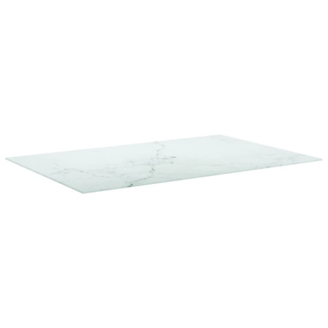 vidaXL Tafelblad 120x62 cm 8 mm gehard glas met marmeren design wit afbeelding2 - 1