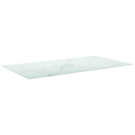 vidaXL Tafelblad 120x65 cm 8 mm gehard glas met marmeren design wit afbeelding2 - 1