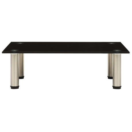 vidaXL Tv-meubel 60x35x17 cm gehard glas zwart afbeelding2 - 1