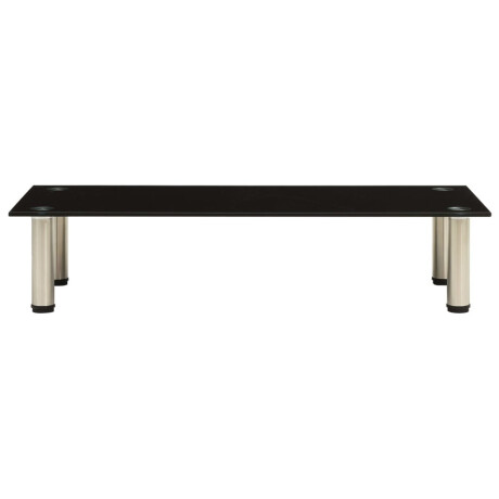 vidaXL Tv-meubel 80x35x17 cm gehard glas zwart afbeelding2 - 1