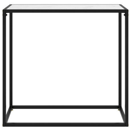 vidaXL Wandtafel 80x35x75 cm gehard glas wit afbeelding2 - 1