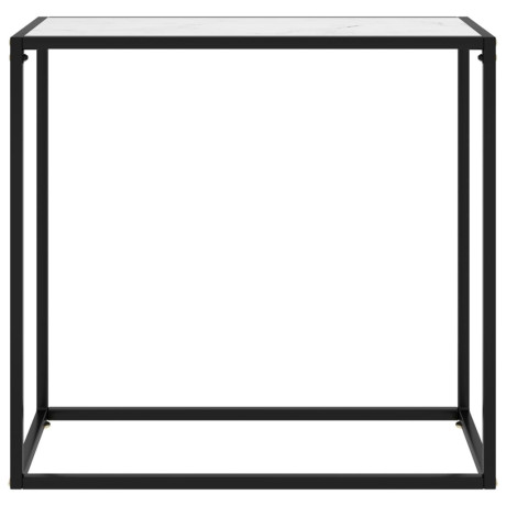 vidaXL Wandtafel 80x35x75 cm gehard glas wit afbeelding2 - 1