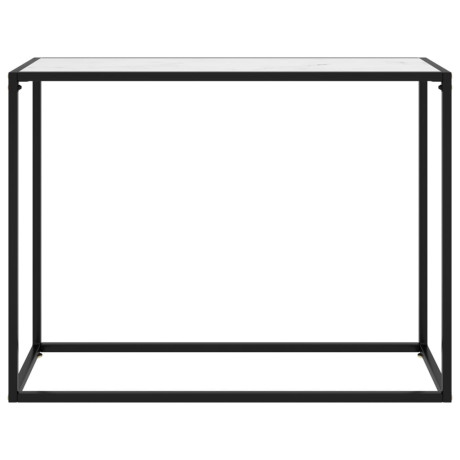 vidaXL Wandtafel 100x35x75 cm gehard glas wit afbeelding2 - 1