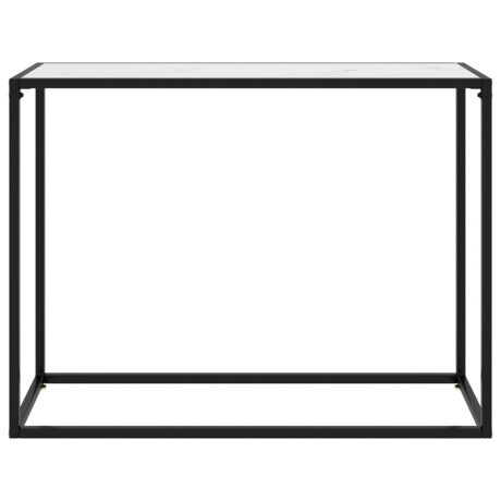 vidaXL Wandtafel 100x35x75 cm gehard glas wit afbeelding2 - 1