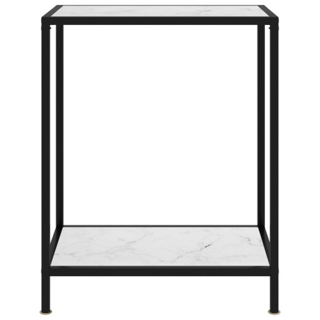 vidaXL Wandtafel 60x35x75 cm gehard glas wit afbeelding2 - 1