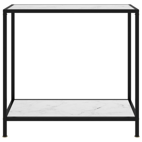 vidaXL Wandtafel 80x35x75 cm gehard glas wit afbeelding2 - 1