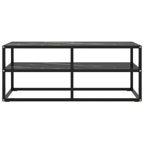 vidaXL Tv-meubel met zwart marmerglas 100x40x40 cm zwart afbeelding2 - 1