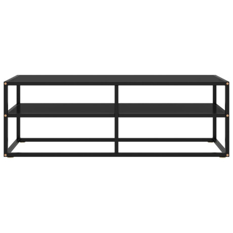 vidaXL Tv-meubel met zwart glas 120x40x40 cm zwart afbeelding2 - 1