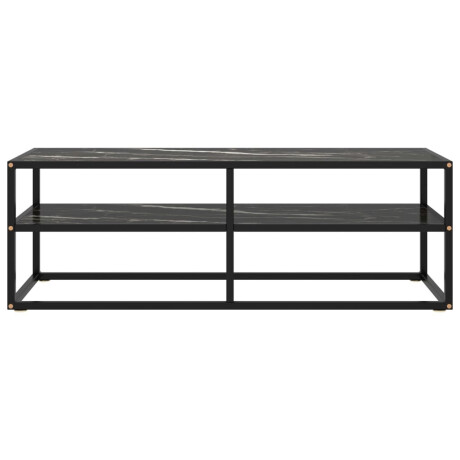 vidaXL Tv-meubel met zwart marmerglas 120x40x40 cm zwart afbeelding2 - 1