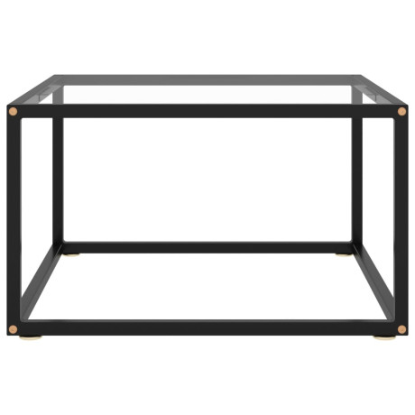 vidaXL Salontafel met gehard glas 60x60x35 cm zwart afbeelding2 - 1