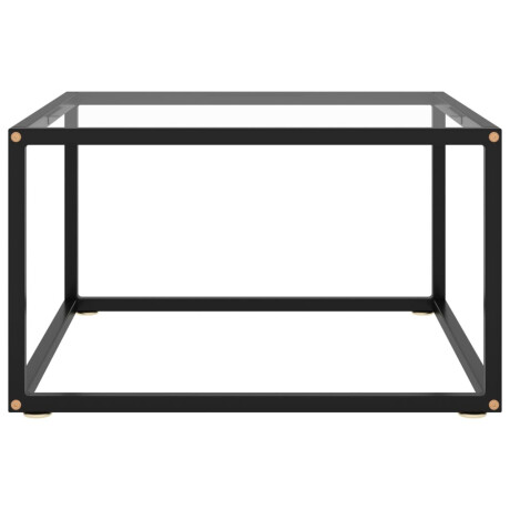 vidaXL Salontafel met gehard glas 60x60x35 cm zwart afbeelding2 - 1
